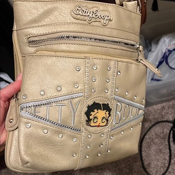 Betty Boop Crossbody Bag Gold Jewel-Studded - Picture 8 of 8